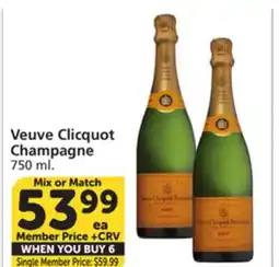 Vons Veuve Clicquot Champagne offer