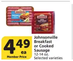 Vons Johnsonville Breakfast or Cooked Sausage offer