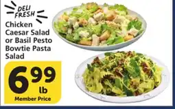 Vons Chicken Caesar Salad or Basil Pesto Bowtie Pasta Salad offer