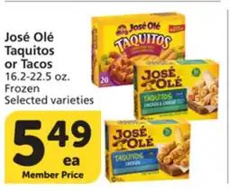 Vons José Olé Taquitos or Tacos offer