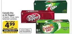 Vons Canada Dry or Dr Pepper offer