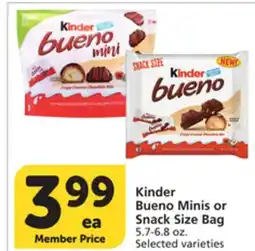 Vons Kinder Bueno Minis or Snack Size Bag offer
