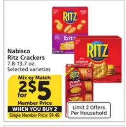 Vons Nabisco Ritz Crackers offer