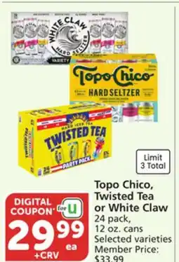 Vons Topo Chico, Twisted Tea or White Claw offer