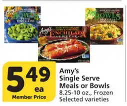 Vons Amy's Single Serve Meals or Bowls offer