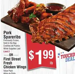 Smart & Final Pork Spareribs OR First Street Fresh Chicken Wings offer