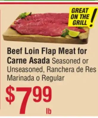Smart & Final Beef Loin Flap Meat for Carne Asada offer