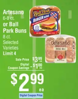 Smart & Final Artesano or Ball Park Buns offer