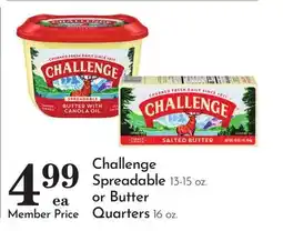 Pavilions Challenge Spreadable 13-15 oz. or Butter Quarters 16 oz offer
