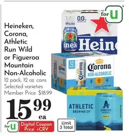 Pavilions Heineken, Corona, Athletic Run Wild or Figueroa Mountain Non-Alcoholic offer