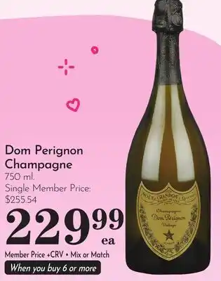 Pavilions Dom Perignon Champagne offer