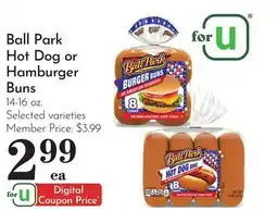 Pavilions Ball Park Hot Dog or Hamburger Buns offer