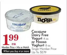 Pavilions Cocojune Dairy Free Yogurt 4 oz. or Noosa Yoghurt 8 oz offer