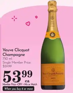 Pavilions Veuve Clicquot Champagne offer