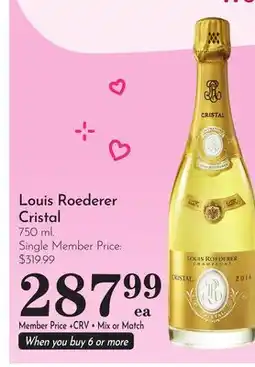 Pavilions Louis Roederer Cristal offer