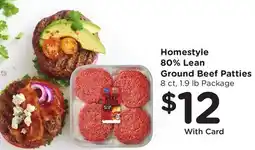 Ralphs Homestyle 80% Lean Ground Beef Patties offer