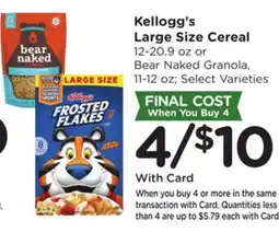 Ralphs Kellogg's Large Size Cereal offer