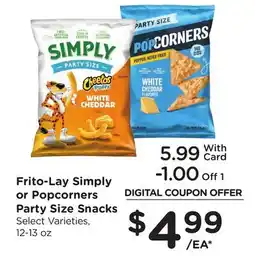 Ralphs Frito-Lay Simply or Popcorners Party Size Snacks offer