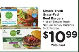 Ralphs Simple Truth Grass-Fed Beef Burgers offer