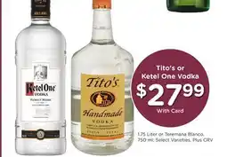 Ralphs Tito's or Ketel One Vodka offer