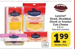 Albertsons Lucerne Sliced, Shredded, Chunk or Snacker Cuts Cheese offer