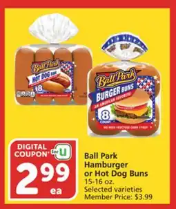 Albertsons Ball Park Hamburger or Hot Dog Buns offer