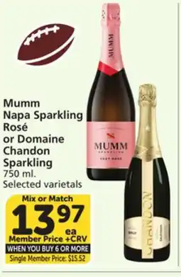 Albertsons Mumm Napa Sparkling Rosé or Domaine Chandon Sparkling offer