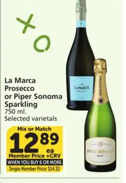 Albertsons La Marca Prosecco or Piper Sonoma Sparkling offer