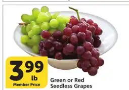 Albertsons Green or Red Seedless Grapes offer
