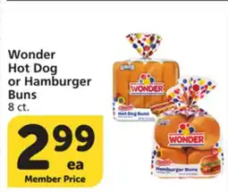 Albertsons Wonder Hot Dog or Hamburger Buns offer