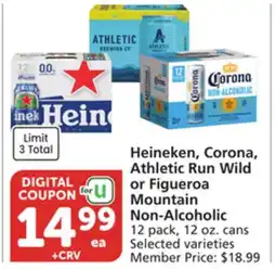 Albertsons Heineken, Corona, Athletic Run Wild or Figueroa Mountain Non-Alcoholic offer