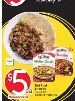 Albertsons Del Real Entrées offer