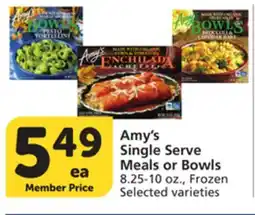 Albertsons Amy's Single Serve Meals or Bowls offer