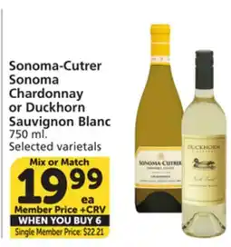 Albertsons Sonoma-Cutrer Sonoma Chardonnay or Duckhorn Sauvignon Blanc offer