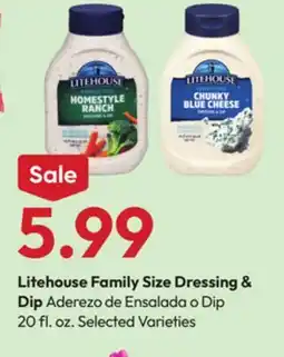 Stater Bros Litehouse Family Size Dressing & Dip offer