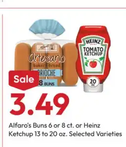 Stater Bros Alfaro's Buns 6 or 8 ct. or Heinz Ketchup 13 to 20 oz offer
