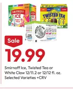 Stater Bros Smirnoff Ice, Twisted Tea or White Claw offer