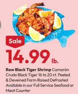 Stater Bros Raw Black Tiger Shrimp offer