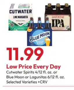 Stater Bros Cutwater Spirits 4/12 fl. oz. or Blue Moon or Lagunitas 6/12 fl. oz offer