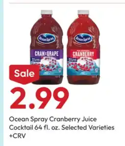 Stater Bros Ocean Spray Cranberry Juice Cocktail offer