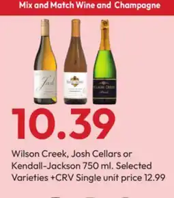 Stater Bros Wilson Creek, Josh Cellars or Kendall-Jackson offer