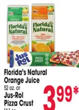Jewel-Osco Florida's Natural Orange Juice 52 oz. or Jus-Rol Pizza Crust 14.1 oz offer