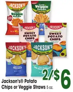 Jewel-Osco Jackson's Potato Chips or Veggie Straws offer