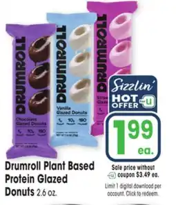 Jewel-Osco Drumroll Plant Based Protein Glazed Donuts offer