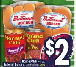 Jewel-Osco Hormel Chili 14-15 oz., Butternut Buns 8 ct offer