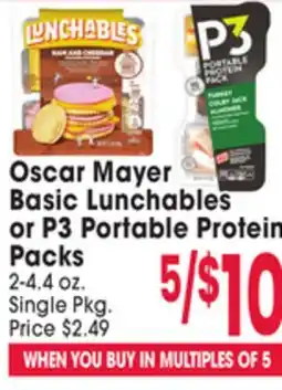 Jewel-Osco Oscar Mayer Basic Lunchables or P3 Portable Protein Packs offer