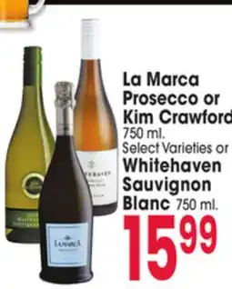 Jewel-Osco La Marca Prosecco or Kim Crawford 750 ml. or Whitehaven Sauvignon Blanc 750 ml offer