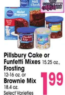 Jewel-Osco Pillsbury Cake or Funfetti Mixes 15.25 oz., Frosting 12-16 oz. or Brownie Mix 18.4 oz offer