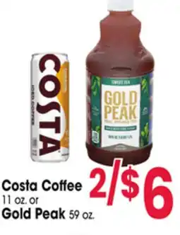 Jewel-Osco Costa Coffee 11 oz. or Gold Peak 59 oz offer
