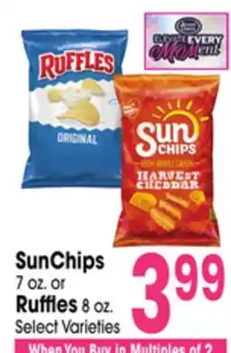 Jewel-Osco SunChips 7 oz. or Ruffles 8 oz offer
